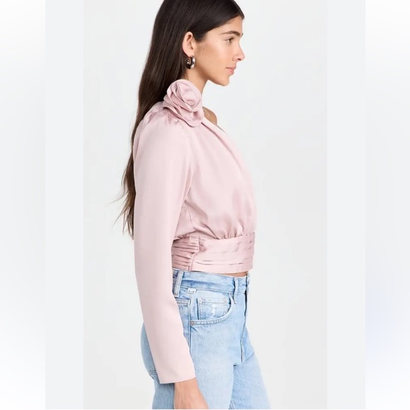 New Astr Women's One-Shoulder Blouse - Rose - Picture 4 of 8